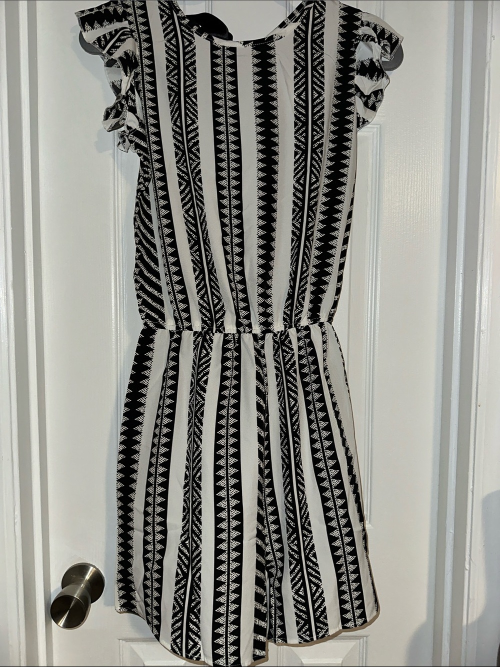 Black & White Aztec Stripe Romper